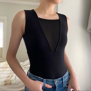 Black bodysuit w/ mesh detail